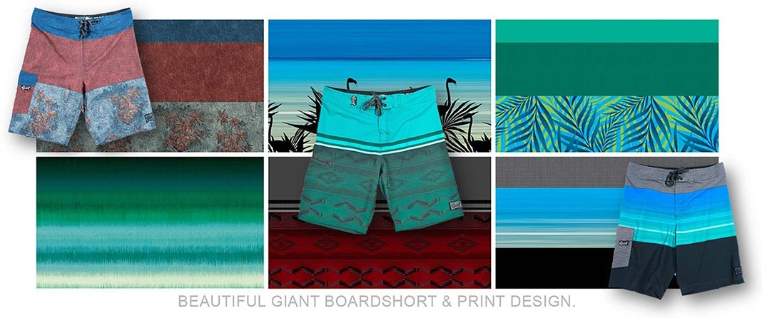 Boardshort print and product design presentation