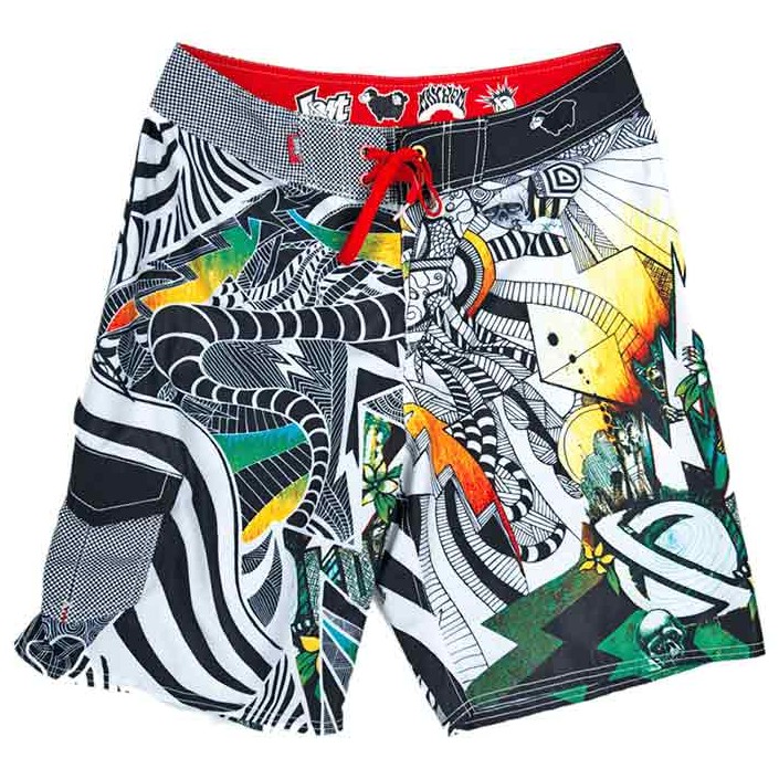 Multicolor graphic boardshort design