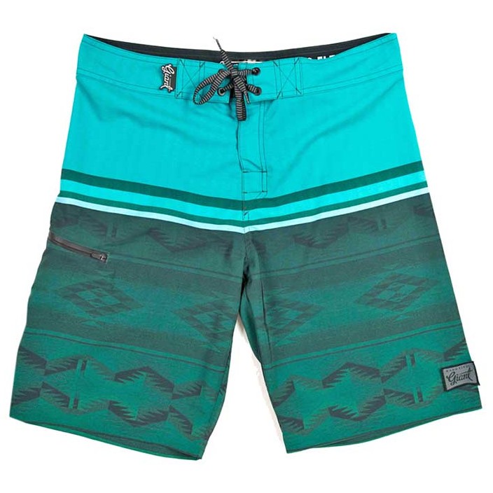 Turquoise patterned boardshort design