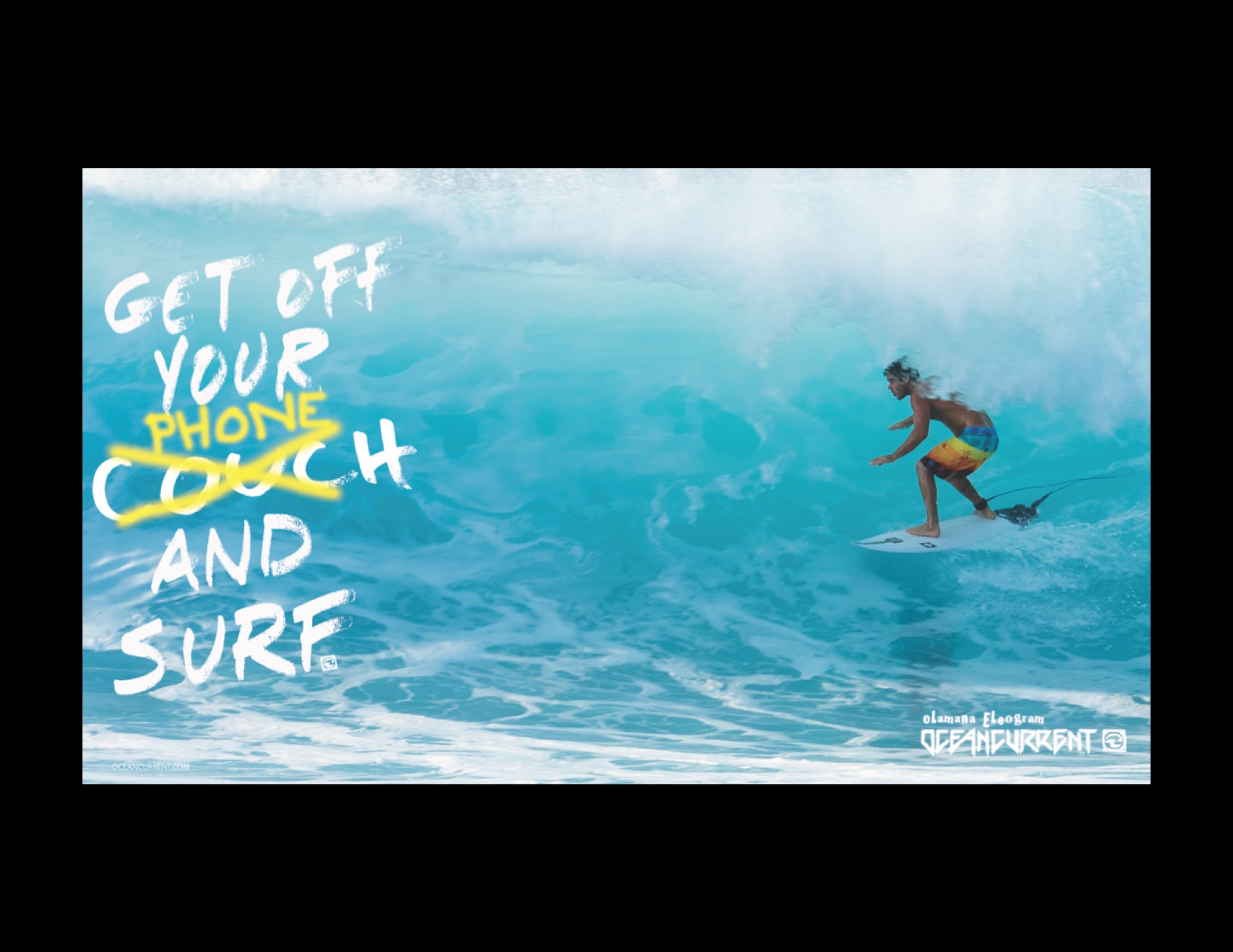 Ocean Current surf campaign, surfer riding a turquoise wave